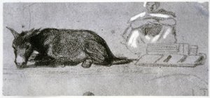 Donkey in the Sahel alkotó: Eugène Fromentin