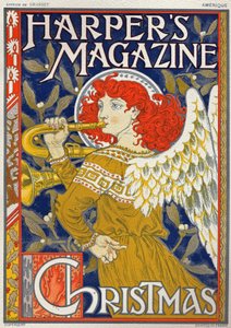 Vallás. karácsonyi angyal. Eugene Grasset posztere a Harper