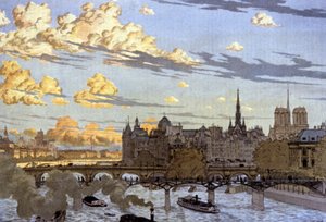 The Ile de la Cite seen from the Louvre bridge alkotó: Eugene Grasset