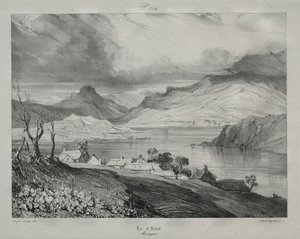 Auvergne: Aidat-tó, Auvergne, 1831. alkotó: Eugene Isabey