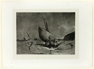 Halászhajó a szélviharban alkotó: Eugene Isabey