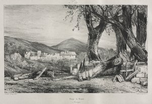 Festői és romantikus utazások a régi Franciaországban: Auvergne vol. II, Royat-szurdok, 79. tábla, 1830 alkotó: Eugene Isabey