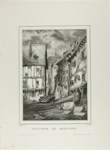 Negyedik tányér, a Souvenir of Bretagne-ból alkotó: Eugene Isabey