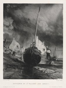 Hat tengerészgyalogos: Szent Valéry sur Somme szuvenírje alkotó: Eugene Isabey