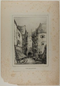 Rouen látképe, harmadik tábla alkotó: Eugene Isabey