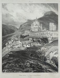 Festői és romantikus utazások az ókori Franciaországban, Auvergne: A Szent Nectaire-templom apszisa alkotó: Eugene Isabey