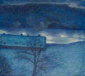Téli éjszaka a rakparton alkotó: Eugène Jansson