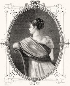 Madame Recamier (1777-1849) portréja, amelyet Antoine Auguste Ernest Hebert (1817-1908) vésett