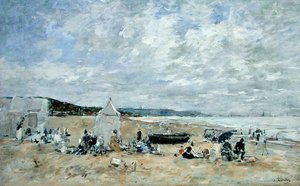Tengerparti jelenet (olaj, vászon) alkotó: Eugene Louis Boudin