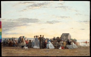 Tengerparti jelenet, 1865 alkotó: Eugene Louis Boudin