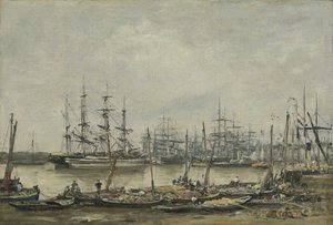 Bordeaux, a rakpartok, 1874 alkotó: Eugene Louis Boudin