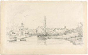 Csatorna jelenet Brüsszel közelében alkotó: Eugene Louis Boudin