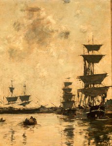 Deauville: Schooners at Anchor, 1887 alkotó: Eugene Louis Boudin