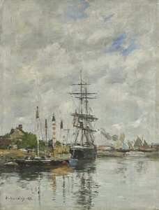 Deauville, a csónak medence, 1887 alkotó: Eugene Louis Boudin