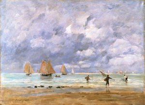Halászok és vitorlások Trouville-ben, 1892 alkotó: Eugene Louis Boudin
