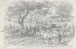 Pásztorok és szarvasmarhák, 1877. alkotó: Eugene Louis Boudin