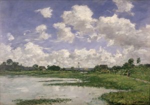 Táj, Touques folyó, 1891 alkotó: Eugene Louis Boudin