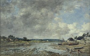 Táj mosónőkkel, 1873 alkotó: Eugene Louis Boudin
