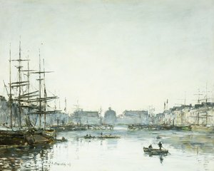 Le Havre, A kereskedelmi medence, 1894 alkotó: Eugene Louis Boudin
