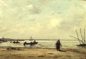 Apály Honfleur közelében, 1864-66 körül (olaj, tábla) alkotó: Eugene Louis Boudin
