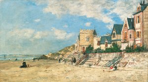 Malakoff-torony és a part Trouville-ben; A Malakoff-torony és a part Trouville-ben, 1877 alkotó: Eugene Louis Boudin