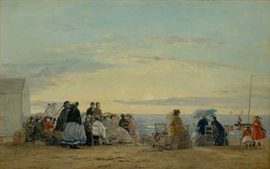 A tengerparton, naplemente, 1865. alkotó: Eugene Louis Boudin