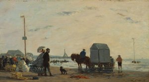 A Trouville-i tengerparton, 1863. alkotó: Eugene Louis Boudin