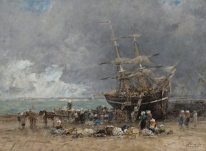 A Terre-Neuvier visszatérése, 1875. alkotó: Eugene Louis Boudin