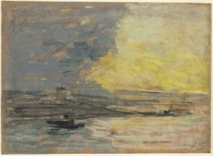 Tengerpart, Honfleur kikötője alkotó: Eugene Louis Boudin