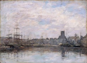 „Szeptember reggel: Fecamp kikötője”, 1880 alkotó: Eugene Louis Boudin