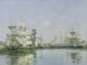 A deauville-i medence, 1880-85 körül alkotó: Eugene Louis Boudin