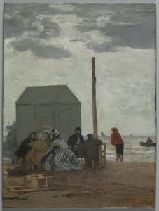 A deauville-i tengerpart, 1864. alkotó: Eugene Louis Boudin
