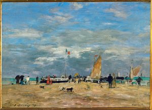A deauville-i móló alkotó: Eugene Louis Boudin