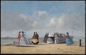 A trouville-i móló, 1864 alkotó: Eugene Louis Boudin
