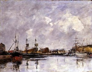 Dunkerque kikötője alkotó: Eugene Louis Boudin