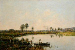 The Water Meadows, Deauville, Franciaország (olaj, vászon) alkotó: Eugene Louis Boudin