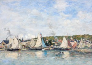 Trouville kikötője, 1893. alkotó: Eugene Louis Boudin