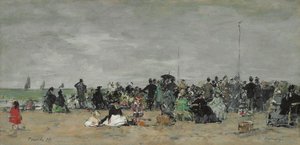 Trouville Beach, 1874 alkotó: Eugene Louis Boudin