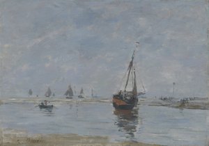 Trouville apálykor, 1888-95 körül alkotó: Eugene Louis Boudin