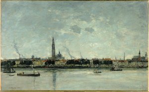 Antwerpen látképe alkotó: Eugene Louis Boudin