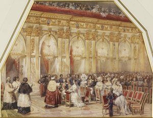 Ferdinand Philippe dOrleans herceg és Helene mecklenburg-schwerini hercegnő házassága, 1837. alkotó: Eugene Louis Lami