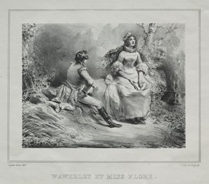 Festői kilátás Skóciáról: Waverly és Miss Flora alkotó: Eugene Louis Lami