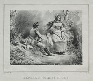 Skócia festői kilátásai: Waverly és Miss Flora, 1825-1828. alkotó: Eugene Louis Lami