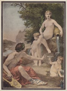 A költő és a szökőkút (színes litó) alkotó: Eugene Romain Thirion
