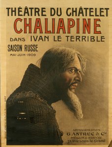 Az orosz szezon plakátja a Théâtre du Châteletben, 1909 alkotó: Eugene Verneau