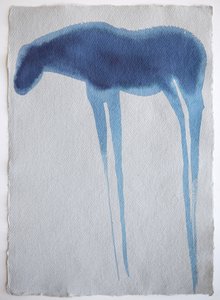 Kék ló2, 2023 (pigment, kézzel készített papír)