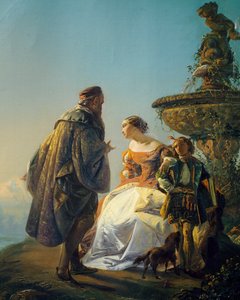 Tizian és Irene da Spilimbergo portréja, Eugenio Moretti Larese (1822-1874) alkotó: Eugenio Moretti Larese
