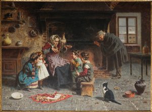 A nagymamánál (olaj, vászon)