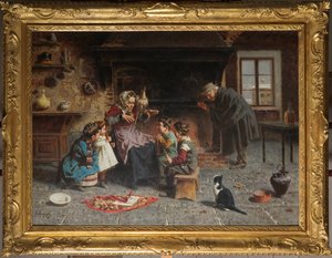A nagymamánál (olaj, vászon)