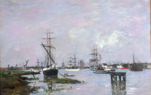 Antwerpen, a kikötő alkotó: Eugene Louis Boudin